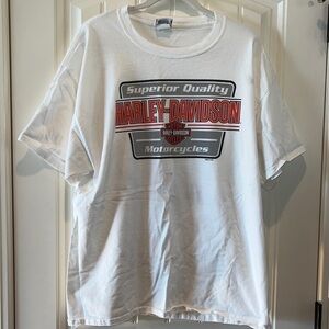 Harley Davidson white tee Lake Geneva Wisconsin WI size XL